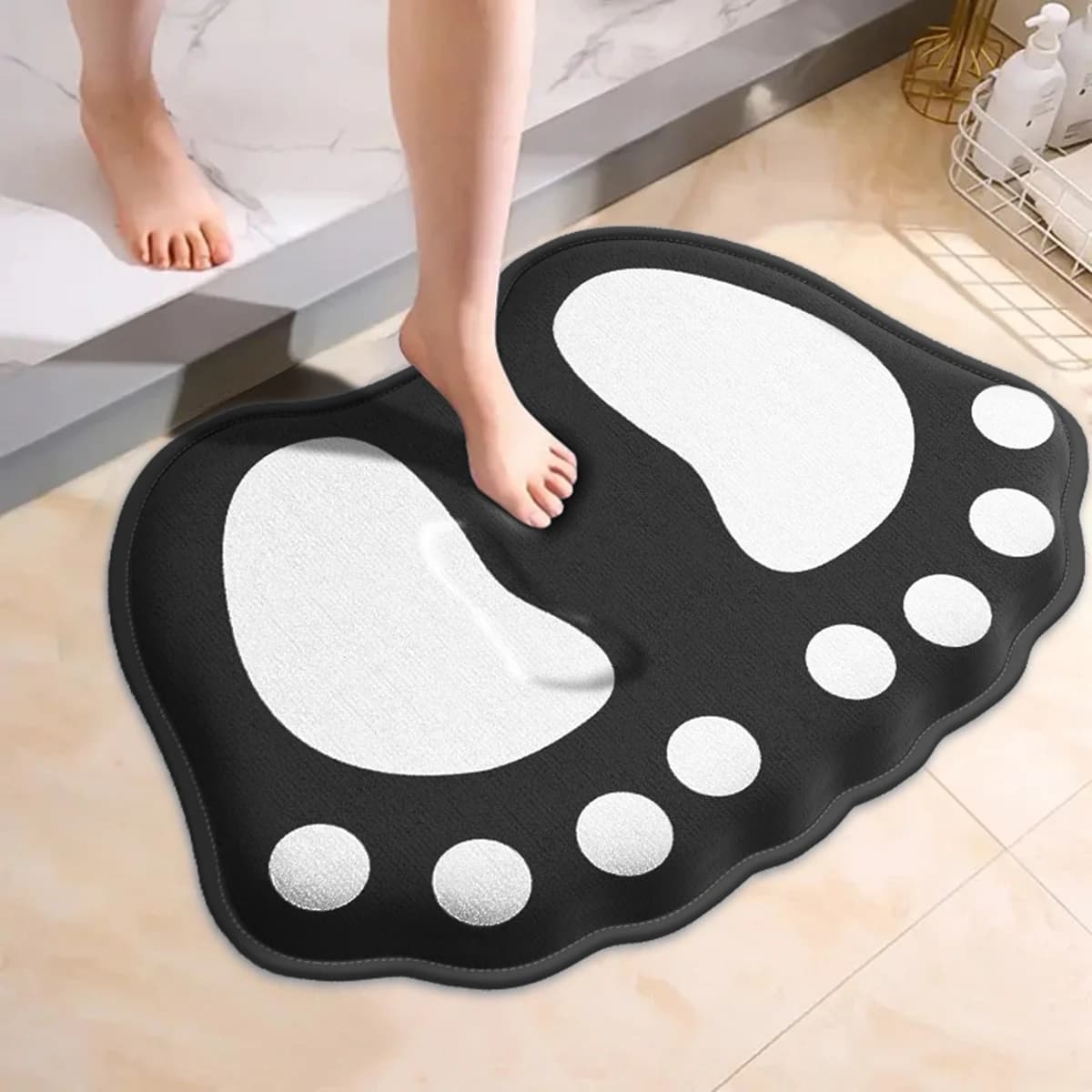 Tappetino da bagno antiscivolo, tappeto da bagno con motivo a artigli, tappeto da bagno assorbente, tappetino per porta, tappetino per pavimento, decorazione per la casa