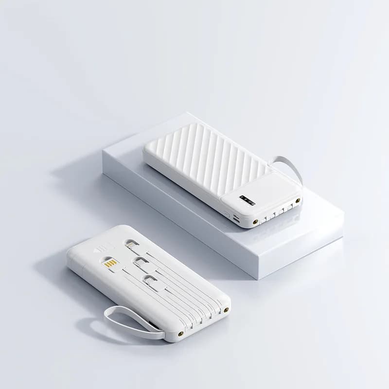 20000mAh Power Bank: 10W Fast Charging & Three-in-one Bracket. Perfect for Multi-Device Simultaneous Charging.