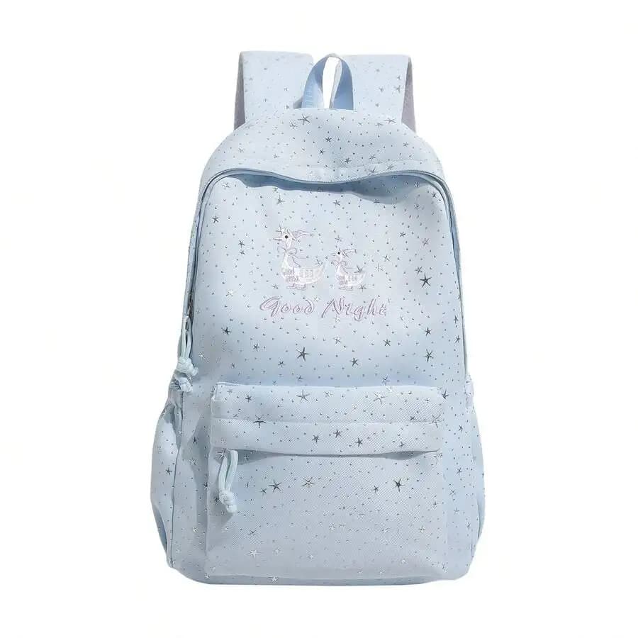 Men's Multi-Compartment Nylon Letter Print Backpack, Fits 15.6-Inch Business Laptop, Multi-Pocket Lightweight School Bag, Large