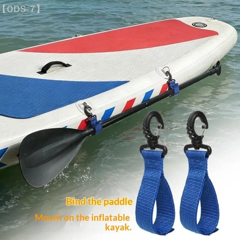 【ODS-7】2Pcs Paddleboard Paddle Fixing Strap Inflatable SUP Surfboard Paddle Buckle Kayak Strap With Rotatable Plastic Spring