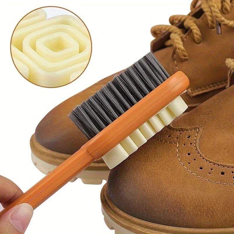 Gomma per pulizia 2 in 1 e spazzola con setole, ristrutturazione e protezione della tua pelle scamosciata, spazzola per scarpe in pelle scamosciata e spazzola per maglione