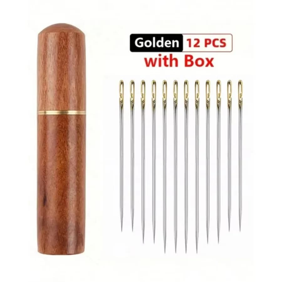 12/60 pcs Stainless Steel Easy Thread Side Hole Sewing Needles, Hand Stitching Pins For Seniors, DIY Home Craft Supplies