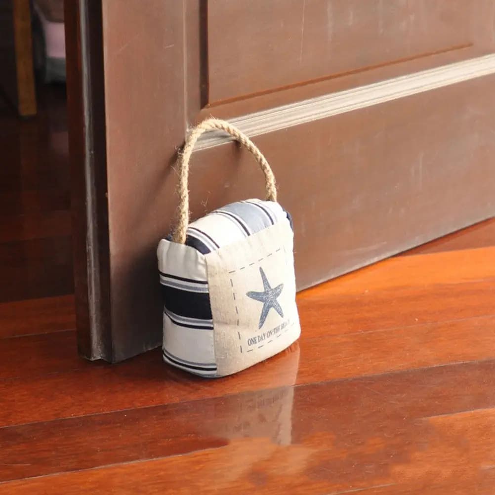 Fermaporta in Tessuto Antiscivolo Stile Mediterraneo, Protezione per le Dita, Decorazione per Casa e Ufficio, Verde Smeraldo