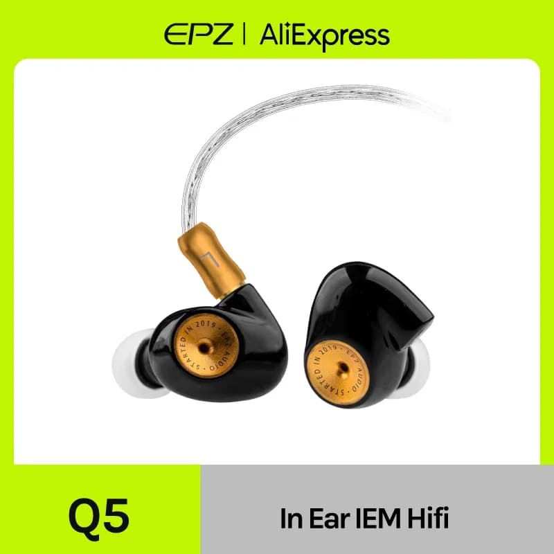 EPZ Q5 HIFI Auricolari Wired Ceramic Carbon Nano Bobina mobile IEM In Ear Monitor MMCX Cavo staccabile Auricolari Cuffie da gioco