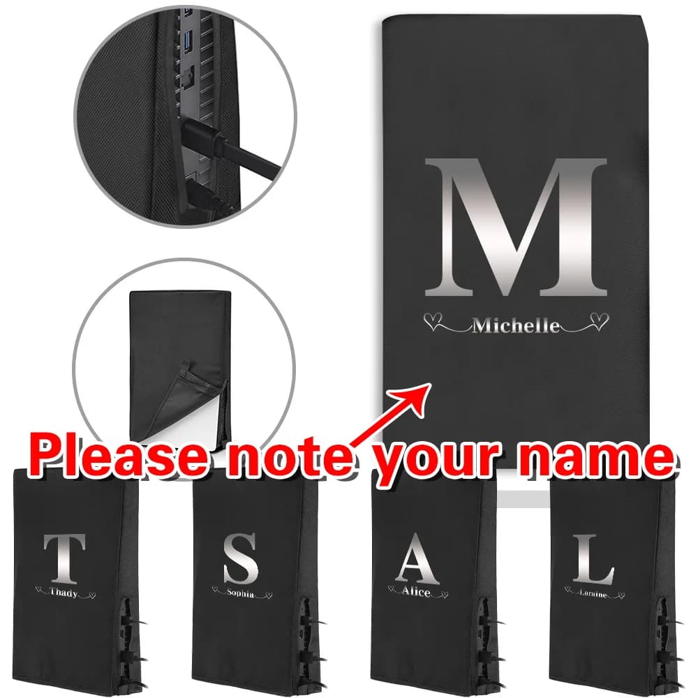 Nome personalizzato personalizzato Custodia antipolvere per console PS5 Custodia impermeabile Accessori per giochi antigraffio Copri prodotti personalizzati