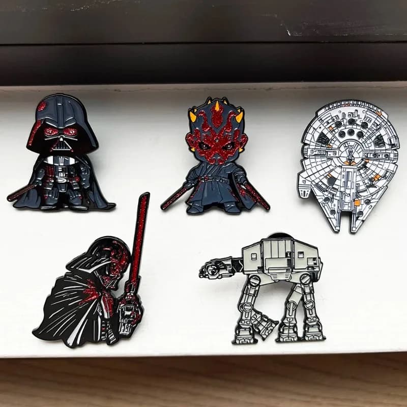 4/5/7pcs Set Classic Enamel Pins Cool Brooches Badge for Backpacks Jackets Hats Retro Sci-Fi Collection Gift Cosplay Accessories