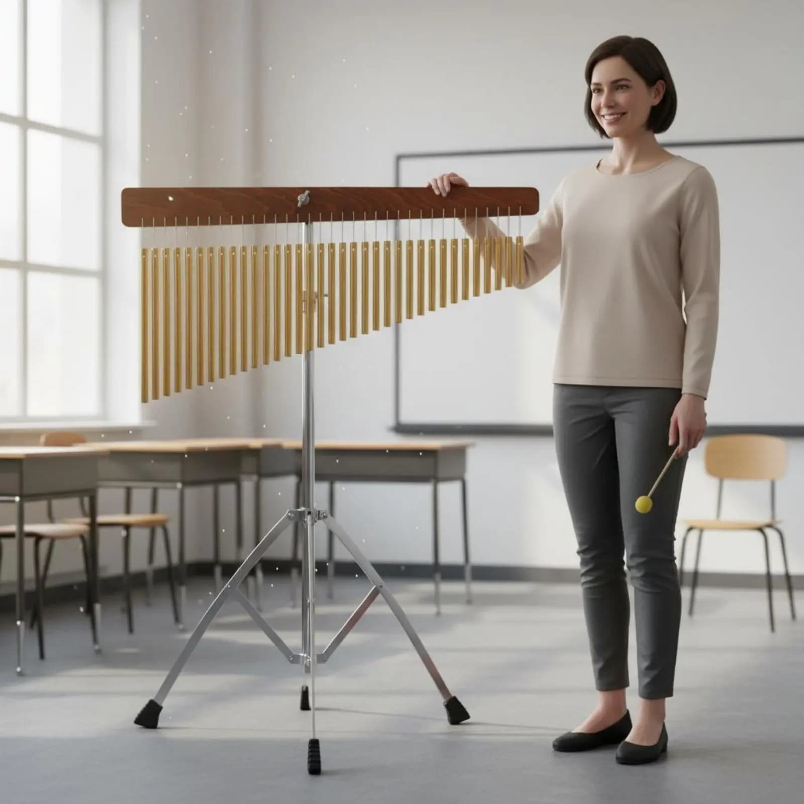 25 Tone Tone Bar Bar Crisp Sound Bar Chimes Wind Chimes Instrument Individually Suspended Adjustable Stand