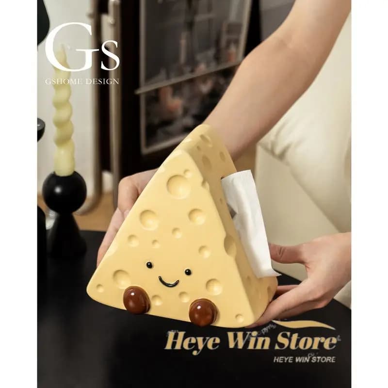 Scatola per fazzoletti di formaggio carina creativa Nuovo desktop in ceramica di alta bellezza Scatola per cassetti di carta carina Scatola per fazzoletti per camera da letto Decorazione della casa