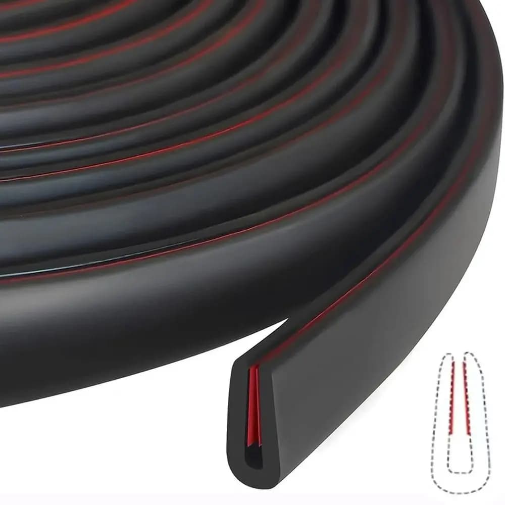 3M Self Adhesive EPDM Rubber U Shape Edge Guard Strip Black Anti Collision Edge For Sheet Metal Furniture Mechanical Edge Trim