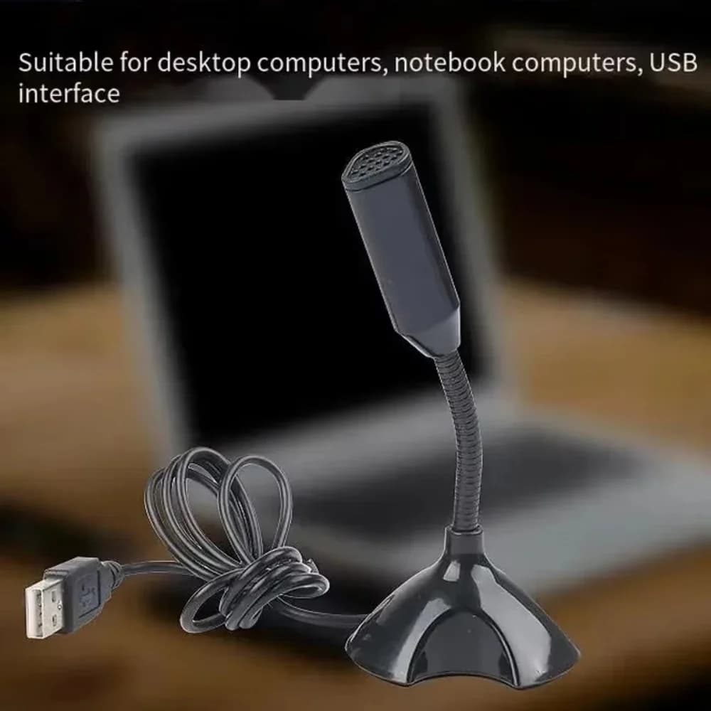Microfono USB Plug and Play per PC, Regolabile, per Studio, Canto, Gaming e Streaming, Microfono a Condensatore con Supporto da Tavolo