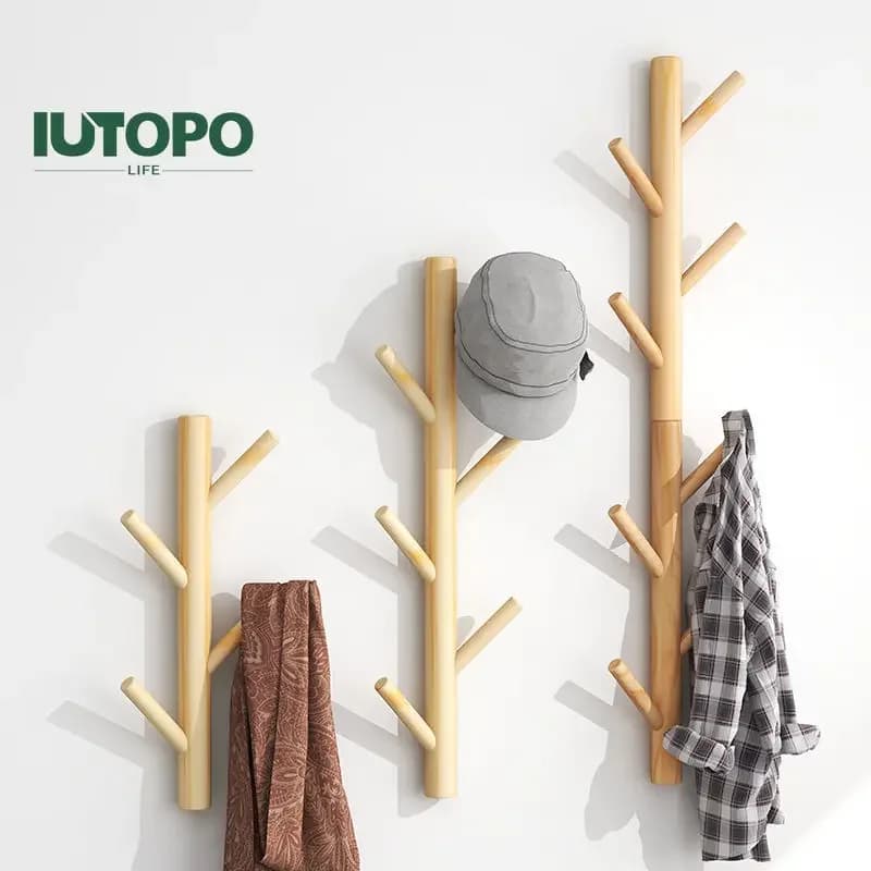 Wall Hook Clothes Hanger Free installation Punching Copper of a tree for home Clothes Hanger Wall Hanger Bedroom Living Room Wall Hanger