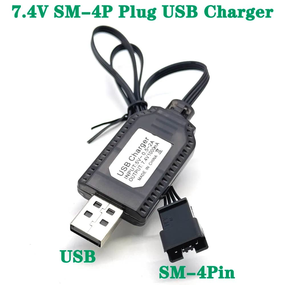 1/3 pz caricabatteria al litio 7.4 V XH-4P cavo di ricarica con protezione accessori per aerei giocattolo cavo dati USB