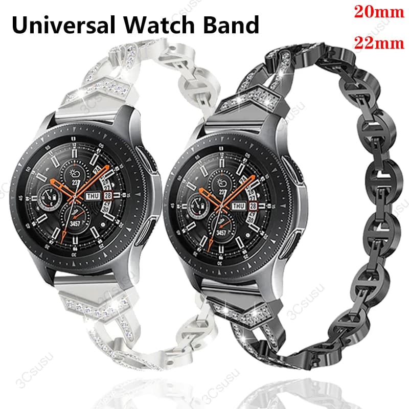 Bracciale con diamanti da donna con cinturino da 20mm 22mm per Samsung Galaxy Watch 6 5/Pro 4 Classic Band 40mm 44mm 45mm 42mm Active 2 43mm 47mm