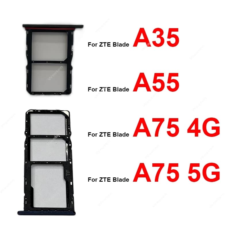 Per ZTE Blade A35 A55 A75 4G 5G Vassoio della scheda SIM Presa della scheda Lettore Slot del supporto Vassoio della scheda SIM Slot del connettore Pezzi di ricambio