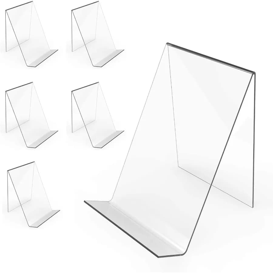 Supporto per libri in acrilico senza L6 pollici 6 pezzi Supporto per tablet con supporto per espositore in acrilico trasparente per display