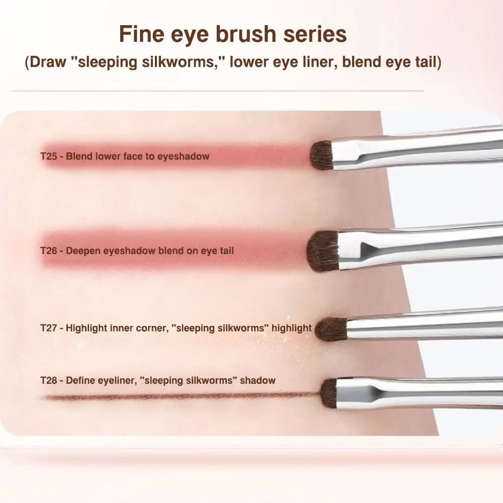 Pennello per trucco occhi con peli morbidi alla moda Manico in plastica Pennello professionale per dettagli occhi Pennelli e strumenti per trucco per le donne