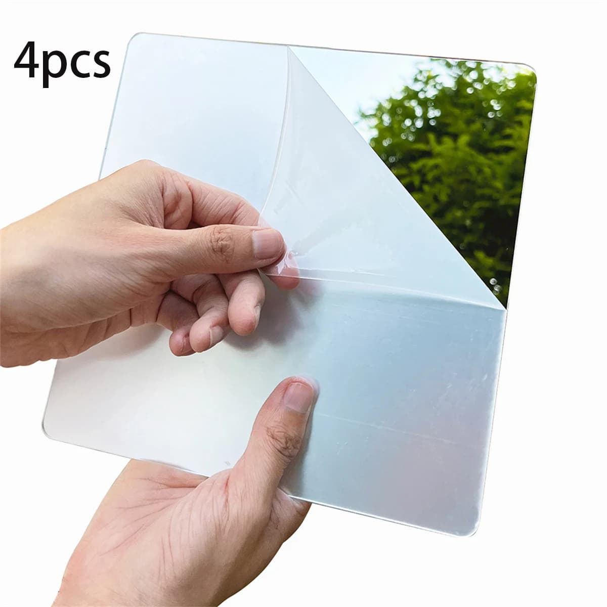 Square Self Adhesive Acrylic Mirror Wall Sticker No Drill Art Mural Cushion for Bathroom Bedroom Living Room Home Interior DIY Decor Removable Ornament