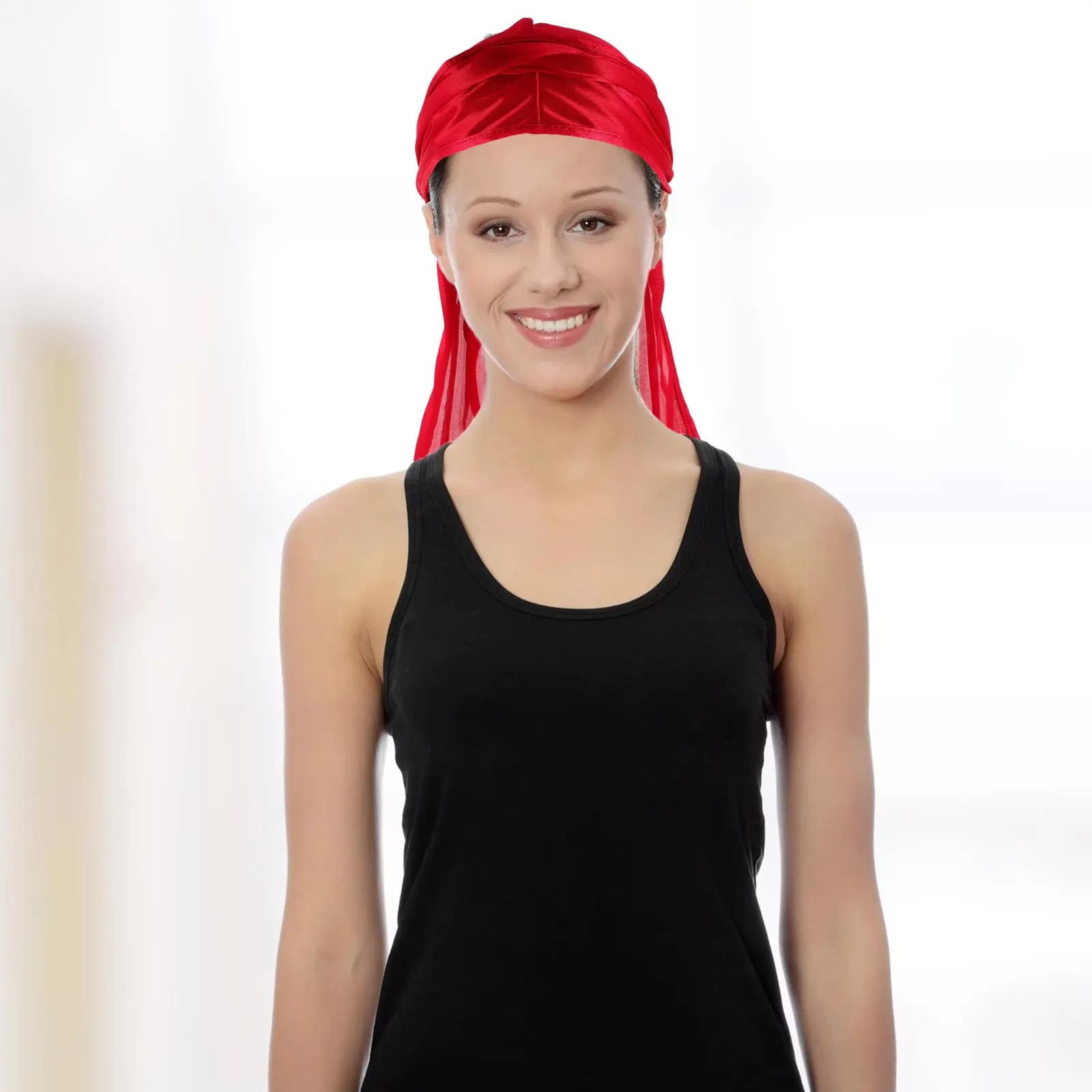 Set di 7 Durag in Seta con Coda Lunga, Fascia Larga Traspirante, Sciarpa per la Testa per Uomini e Donne, Elegante Copricapo Idratante per Capelli, Stile Pirata