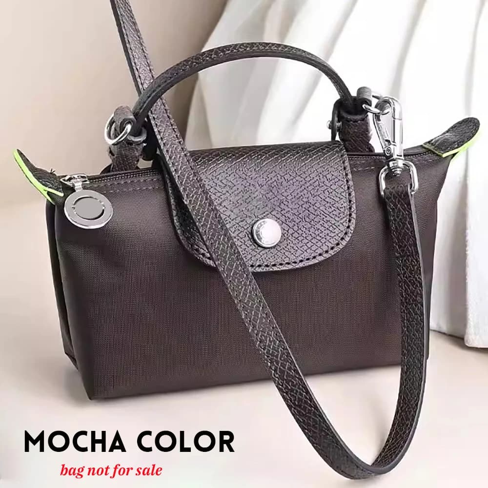 Replace leather shoulder strap suitable for Longchamp Mocha Terra Melograno Mini shoulder strap without modification of punching