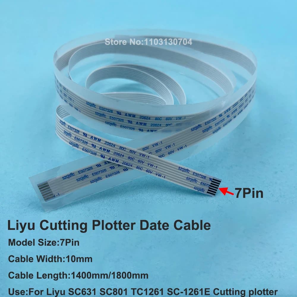 Liyu Vinyl Cutter Parts Date Cable 7pin 1.4M 1.8M per Liyu SC631 SC801 TC1261 SC-1261E carrello Borad cavo a data lunga