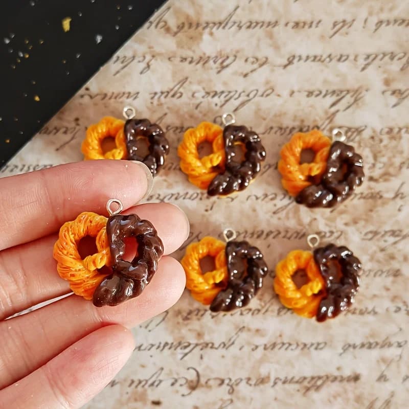 6Pcs Simulation Heart Chocolate Resin Charms Dessert Pendants DIY Jewelry Making Accessories For Earrings Bracelet Keychain