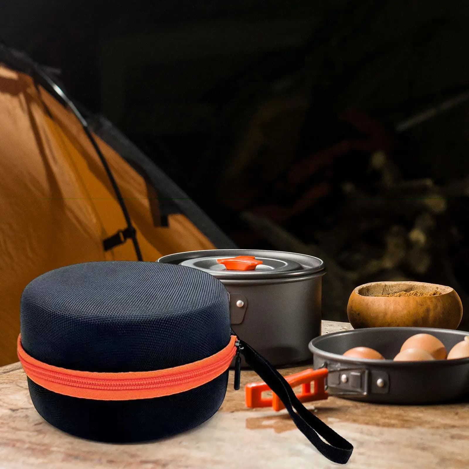 Storage bag for camping stove housing for transport of camping stove for outdoor barbecue kitchen