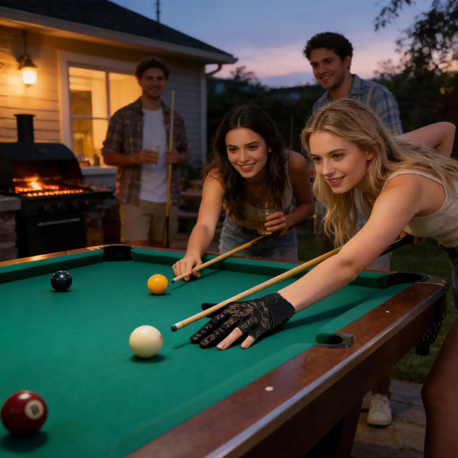 Guanto da Biliardo da Donna in Pizzo, Attrezzatura da Biliardo Femminile, Guanto da Pool per Tornei Domestici, Allenamento all'Aperto, Competizioni, Palestra, Bar, Sala