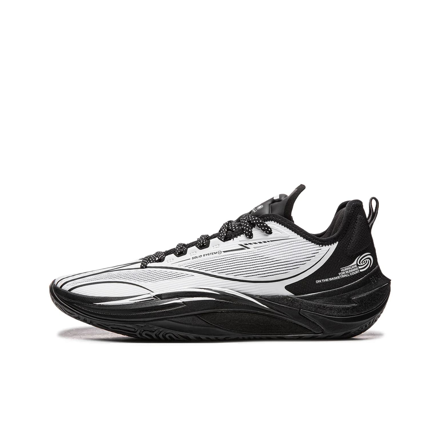 Li Ning Hurricane Low top Basketball Shoes Men's Standard White Black ABAU083-13