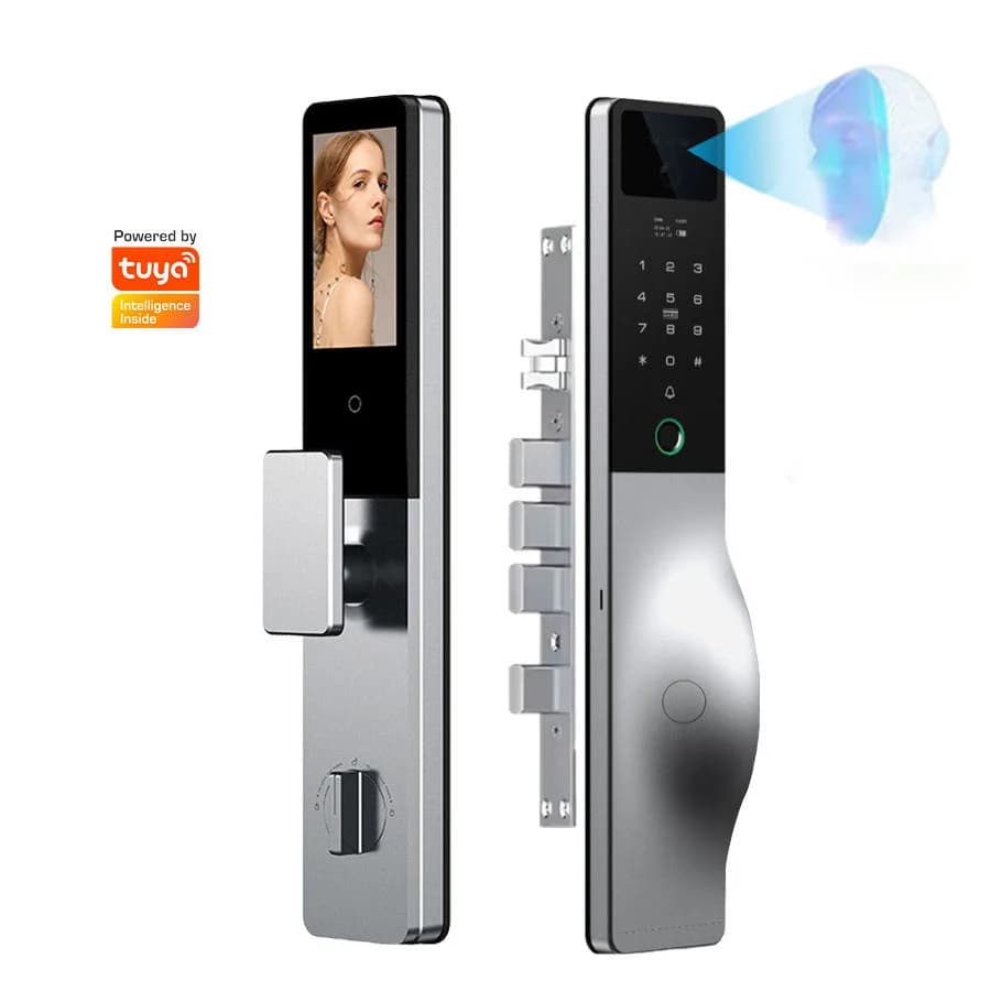 Serratura Intelligente Elettronica con Riconoscimento Facciale 3D, Wifi Tuya, Impronta Digitale e Rilevamento Vene Palmari, Senza Chiave