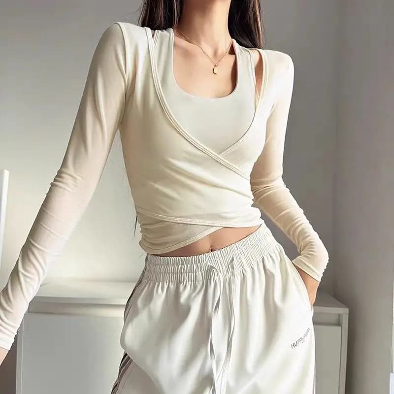 Slimming yoga suit in sexy network for woman, collected together, sports bra, two pieces, fast drying workout, blouse cover for pilates
