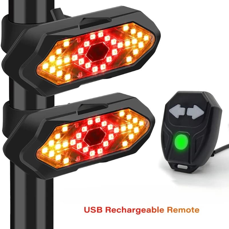 Bike Turn Signal Rear Light Remote Bicycle Lights LED USB Rechargeable Bicycle Lamp Bike Wireless Warning Tail Light