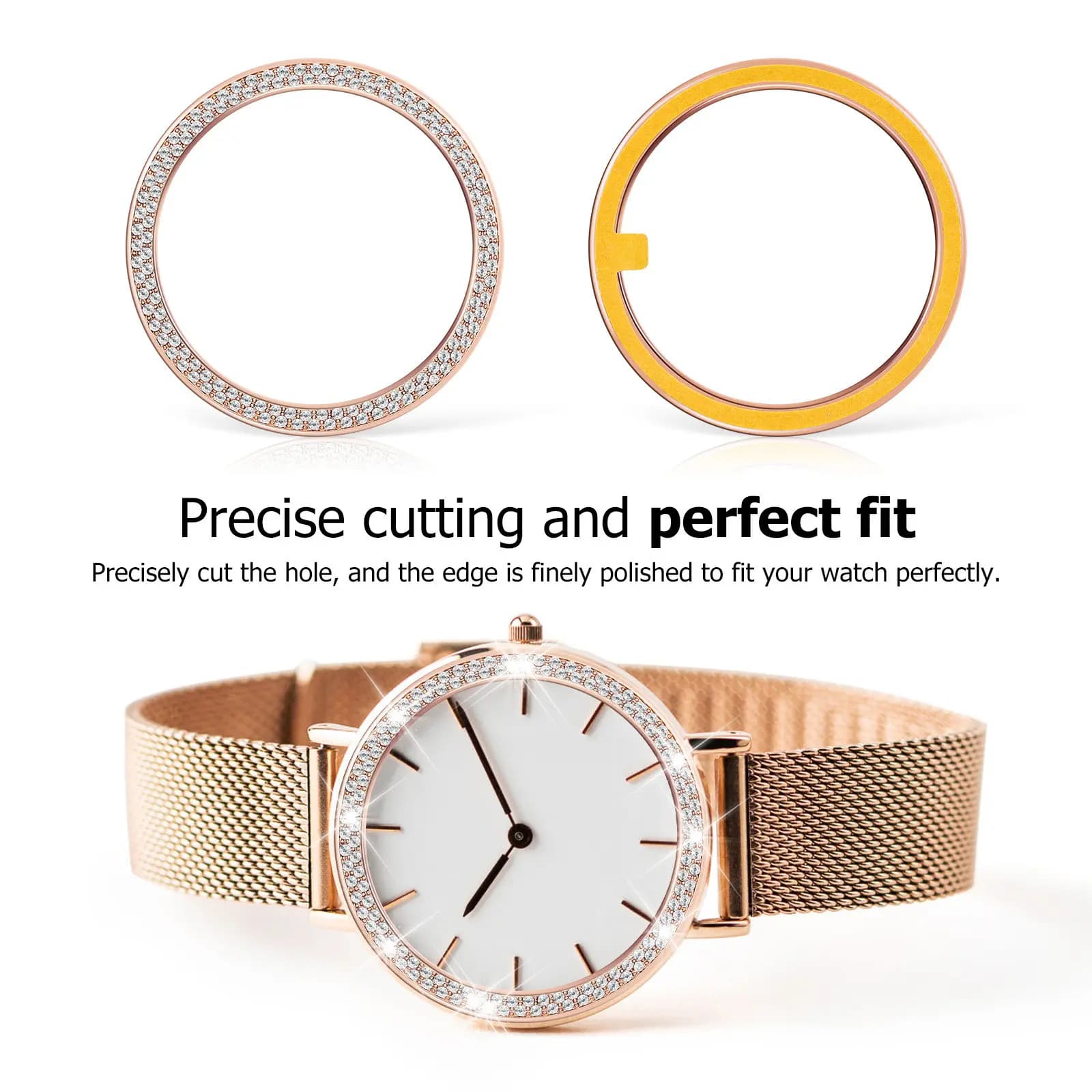 Rhinestone Watch Case Bezel Cover for 3 Protective Bumper Screen Protector Decorative Cover