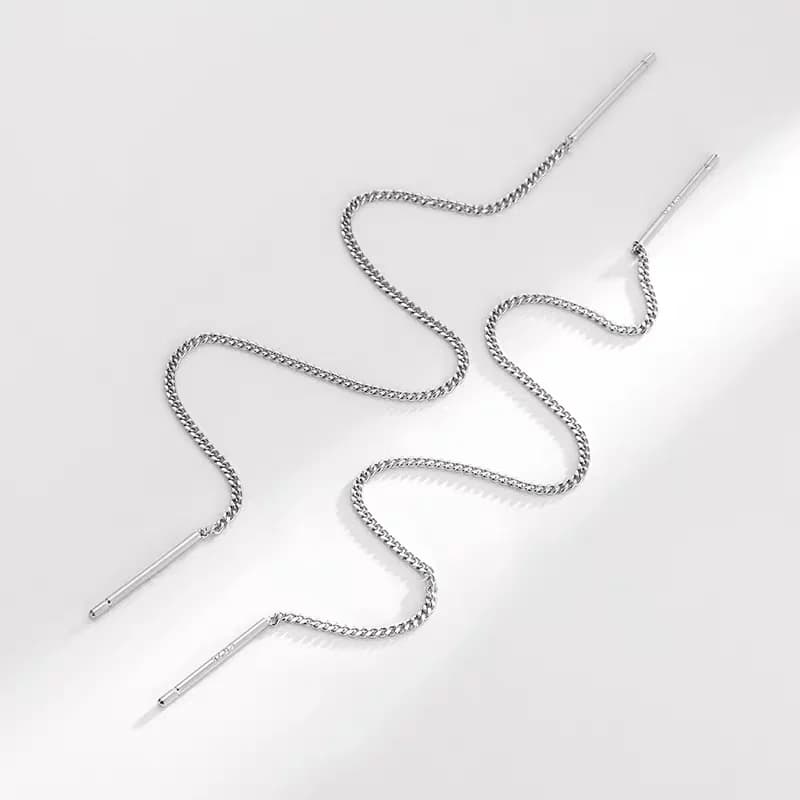 Vendita calda 925 sterling silver nappa filo per l'orecchio stile coreano regalo semplice alla moda per ragazze eleganti gioielli per l'orecchio per le donne