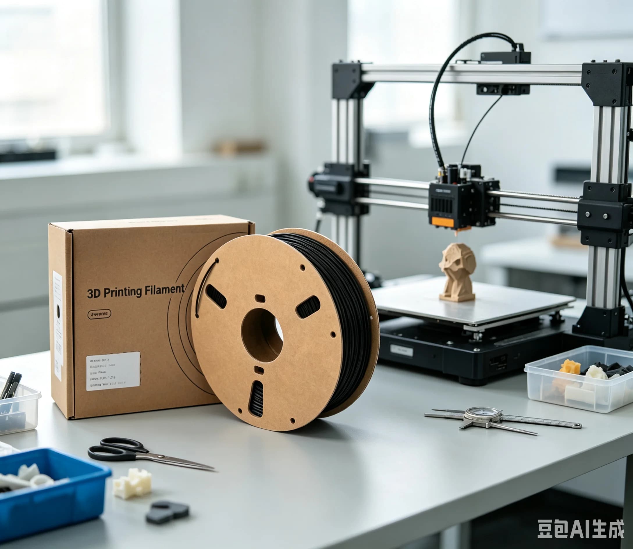 Filamento PLA Resistente da 1,75mm, Bianco Biodegradabile, Materiale di Consumo per Stampanti 3D FDM FFF
