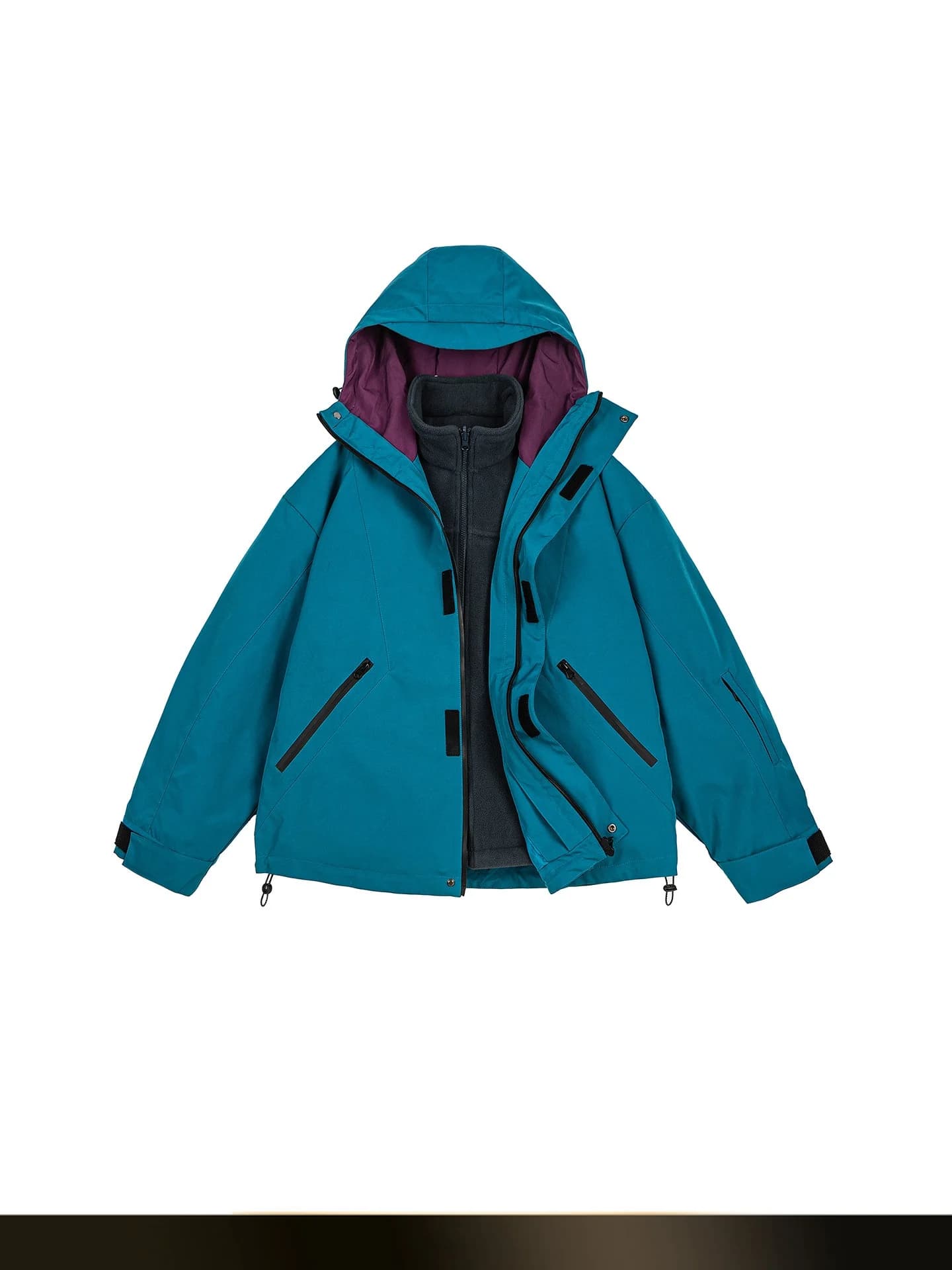 NTED Mountain Series Giacca Outdoor Tre-in-Uno con Cappuccio Staccabile, Giacca Invernale Antivento e Calda da Uomo, Stile Unisex per Lavoro
