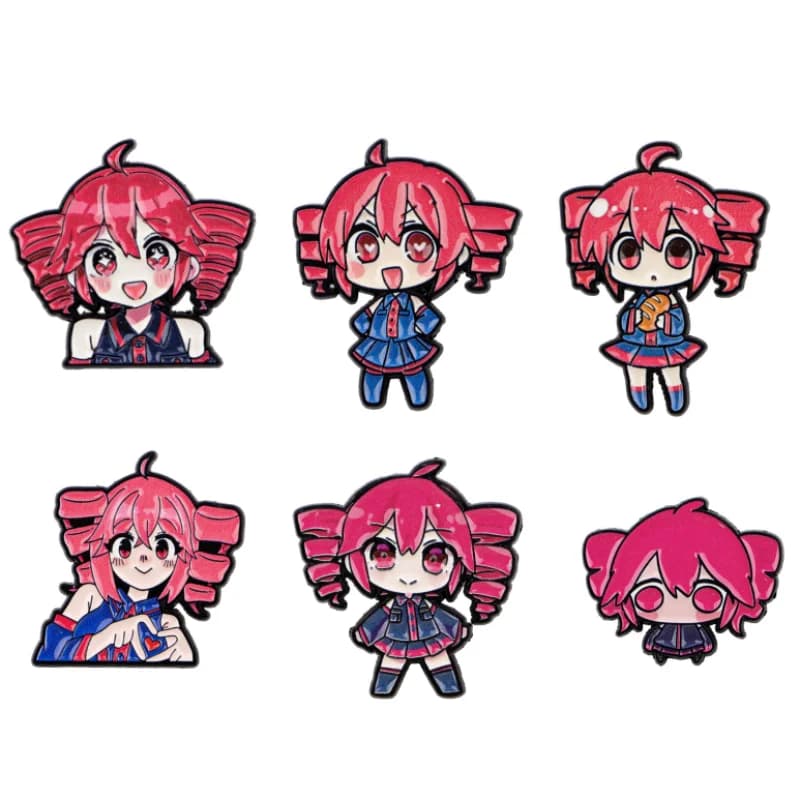 Spille da bavero Anime Kasane Teto, personaggi dei cartoni animati, spille a forma di ragazza carina, badge Manga per zaini e vestiti, accessori decorativi, regalo per i fan