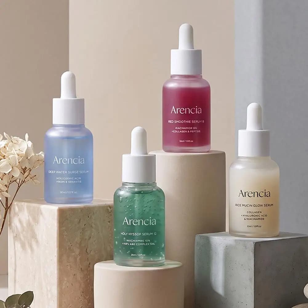 Arencia Rice Mucin Collagen Serum Hydrating Moisturizing Facial Essence Pore Minimizing Brightening Firming Skin Care