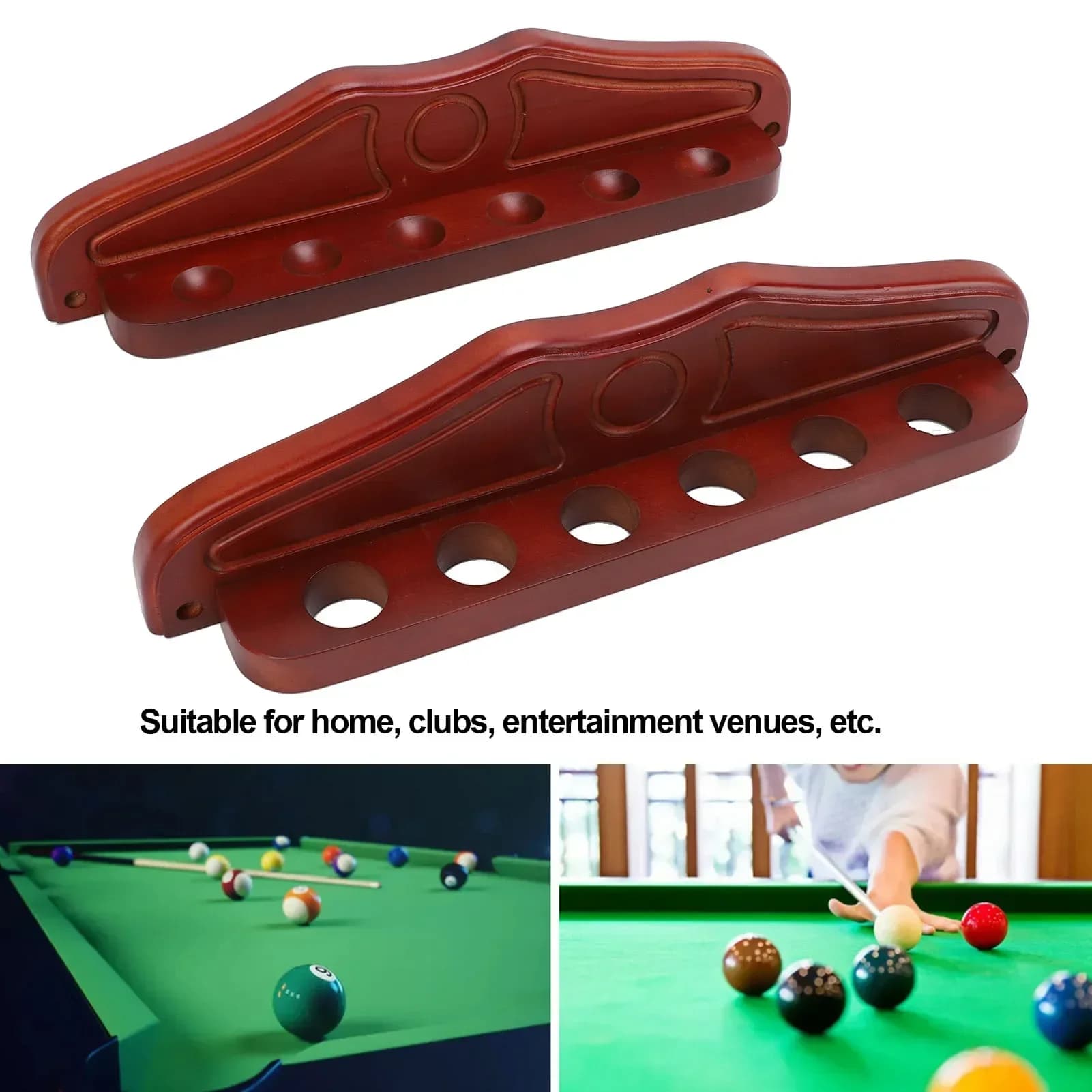 Porta stecche da biliardo montate a parete Porta stecche da biliardo in legno a 6 fori per sala giochi Club vino rosso