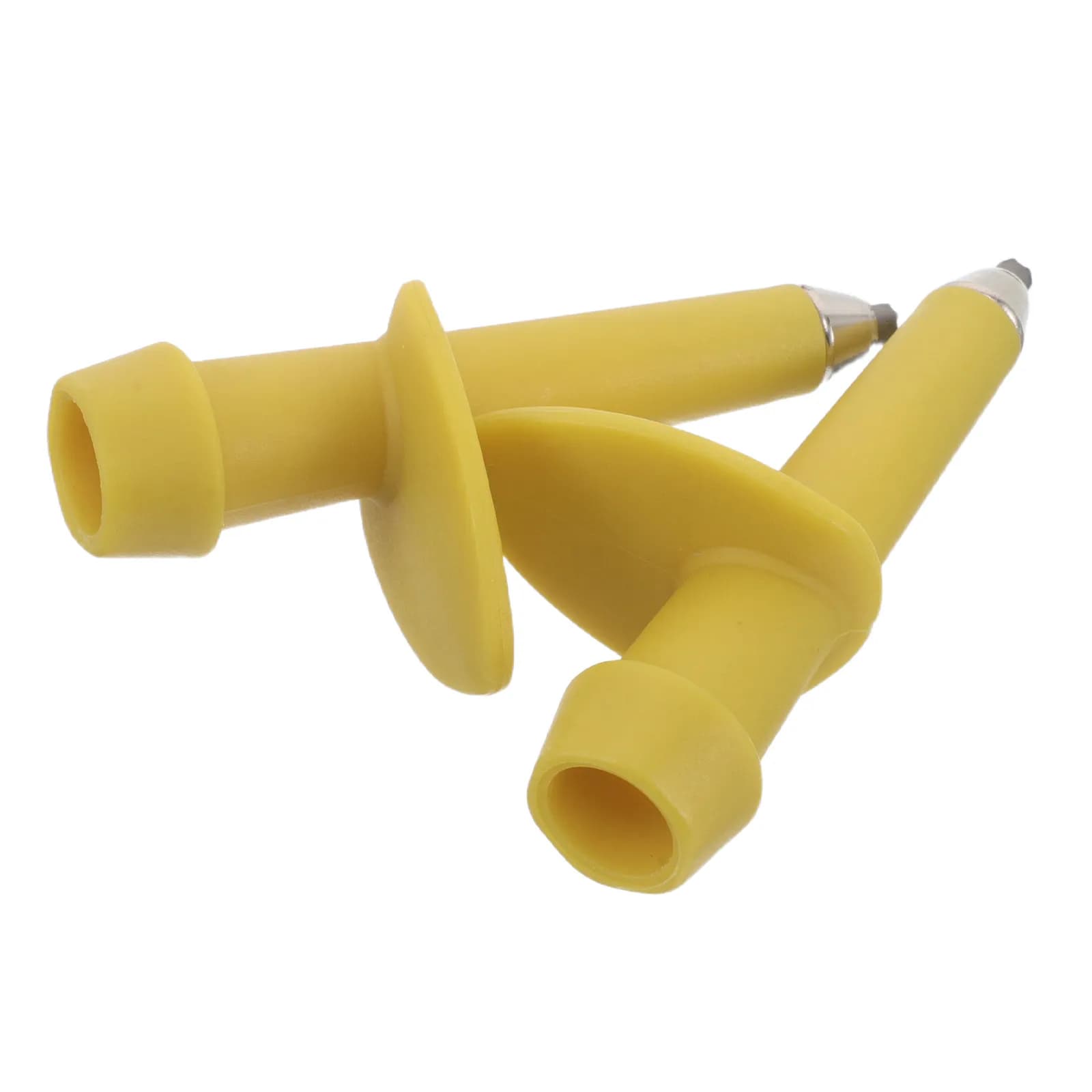 2 Pezzi Copripunta per Bastoncini da Trekking, Protezioni per Bastoni da Passeggio ad Alta Resistenza, Giallo, Diametro 12 cm, Punte di Ricambio per Bastoni da Escursionismo