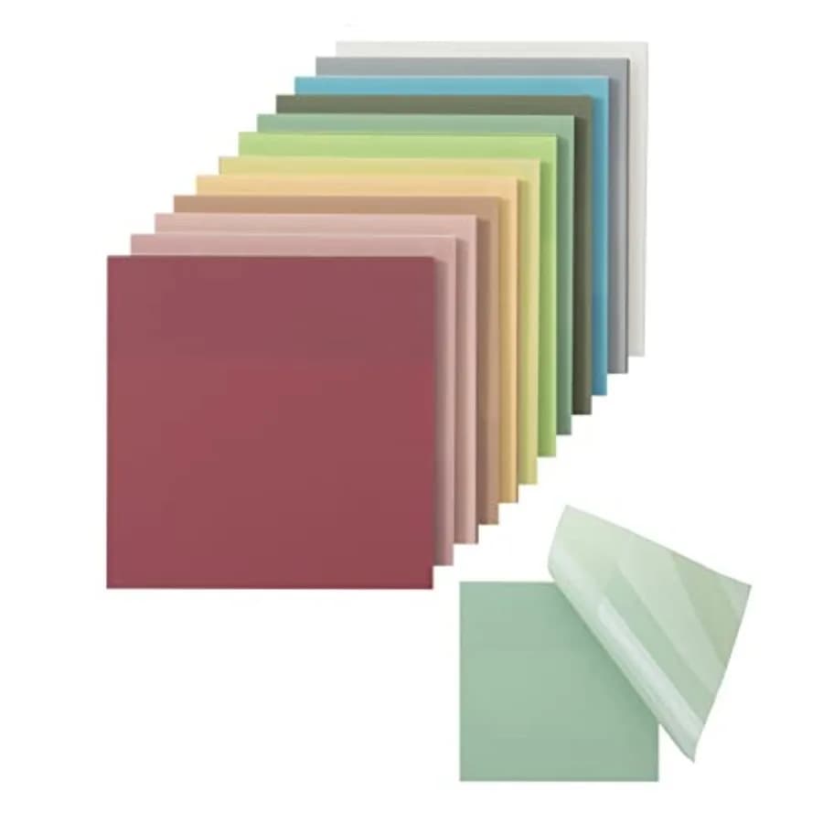 Transparent Sticky Notes, 3" x 3", 12 Pads, 600 Sheets, See Through Self-Adhesive Notes for Bible Journaling and Studying, Wate
