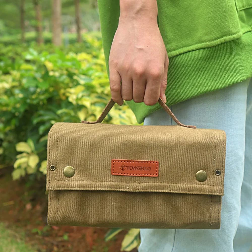 Borsa Portatile in Tela Resistente per Spezie, Set di Mini Barattoli per Condimenti, Bottiglie per Spezie, Set per BBQ e Picnic