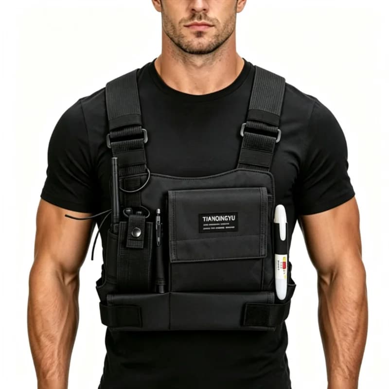 Lightweight Running Vest Backpacks Outdoor Cycling Bag Men Hiking Marathon Chest Rig Bag Storage Pocket Unisex Sports Chest Bags