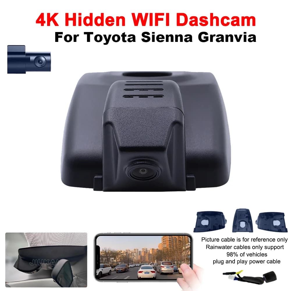 Personalized 4K HD Plug and play WIFi Car DVR Dash Cam For Toyota Sienna Granvia MPV DashCam Dvr Year model from 2021 to 2024