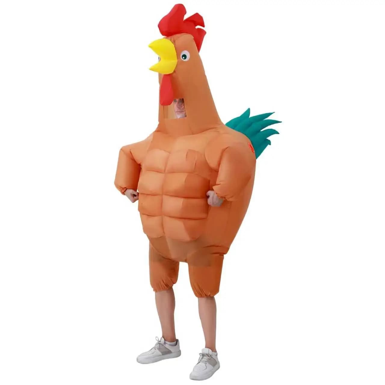 Adult Pineapple Rooster Inflatable Costume Full Body Inflated Animal Blow Up Suit Fancy Dress Cosplay Halloween Costume