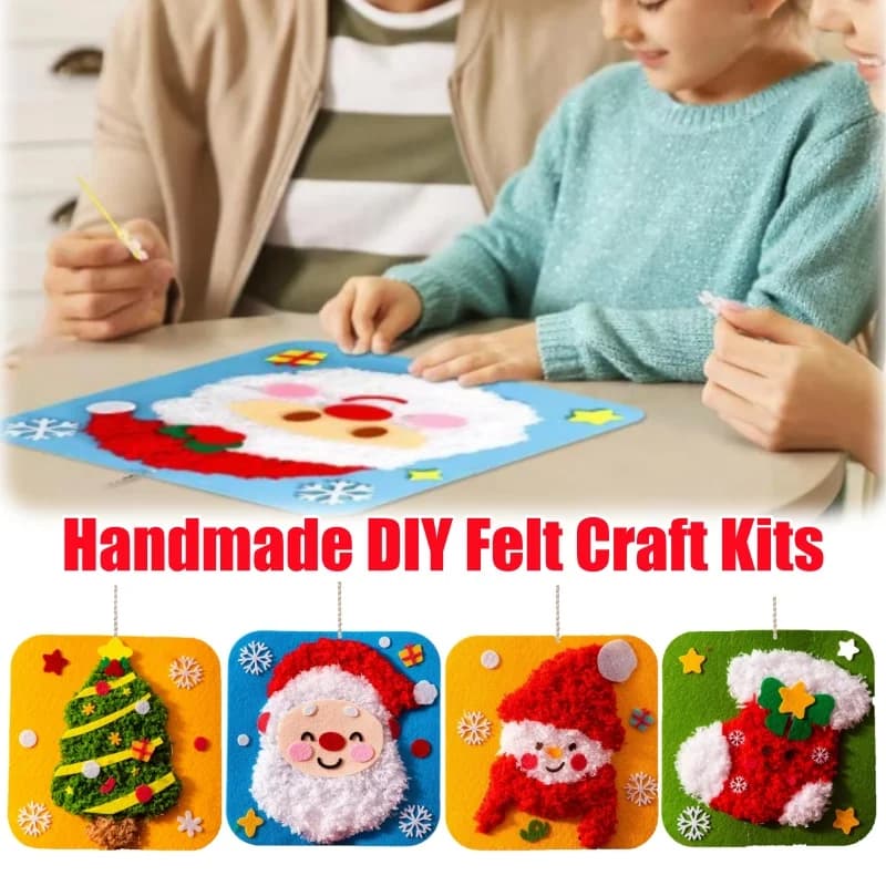 Kit artigianali in feltro fai-da-te fatti a mano per bambini Cucito non tessuto Filettatura Materiali per pittura Regali di Natale per la scuola materna