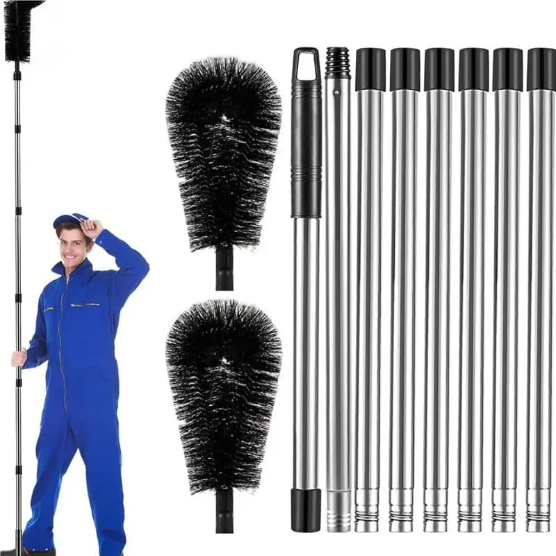 Spazzola telescopica estensibile per la pulizia delle grondaie, strumento per coperture, spazzola per fognature con filtro per lavello facile da rimuovere per il drenaggio del tetto