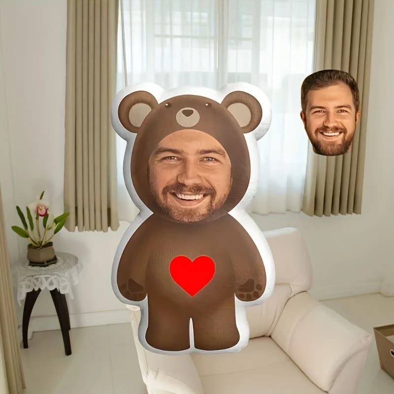 Cuscino personalizzato Love Bear con design di stampa digitale su due lati, adatto per divano, soggiorno, cuscino decorativo per auto