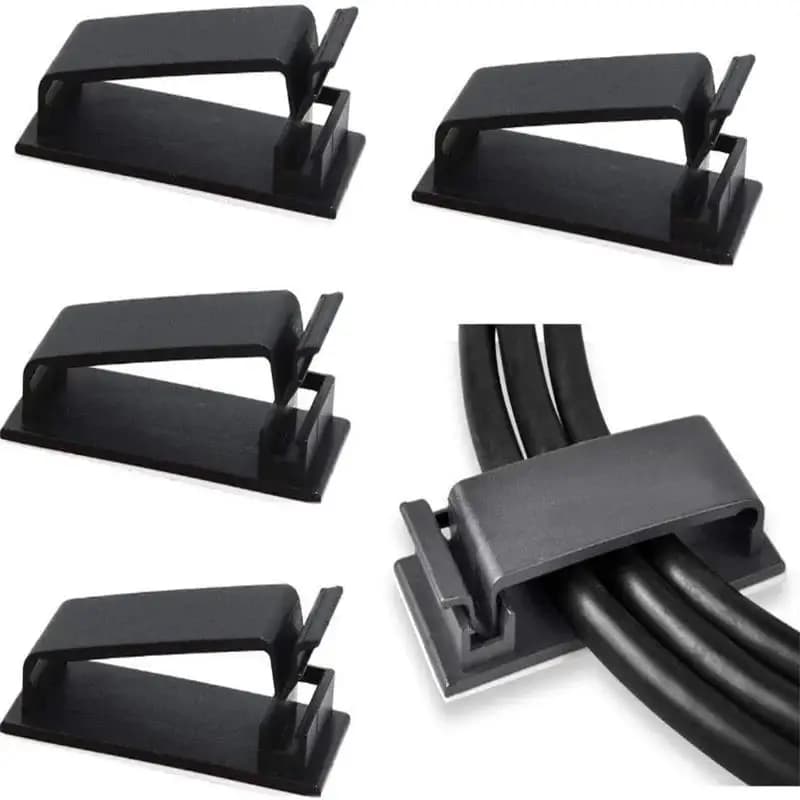 Clip per cavi autoadesive Organizzatore per cavi Sistema di gestione dei cavi senza danni per cavi per computer TV da scrivania per auto da ufficio domestico