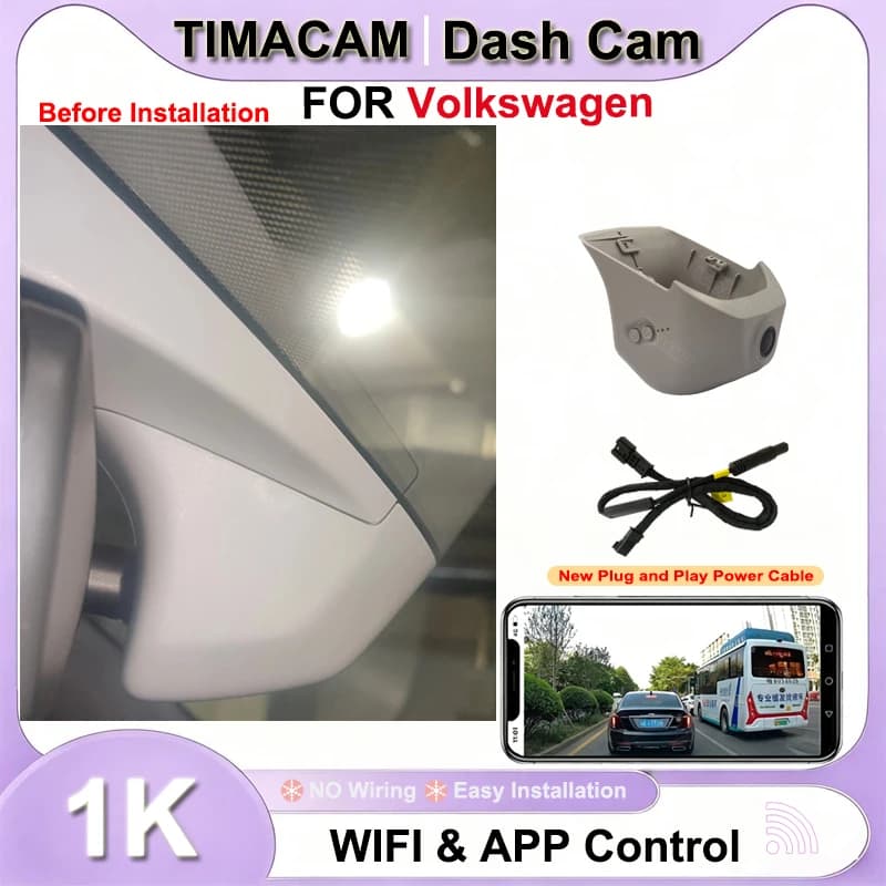 TIMACAM 1080P Wifi Plug and Play Car DVR Dash Cam for Volkswagen VW TERAMONT X 2021 2022 2023 for 2021 2022 2023 VW TERAMONT X