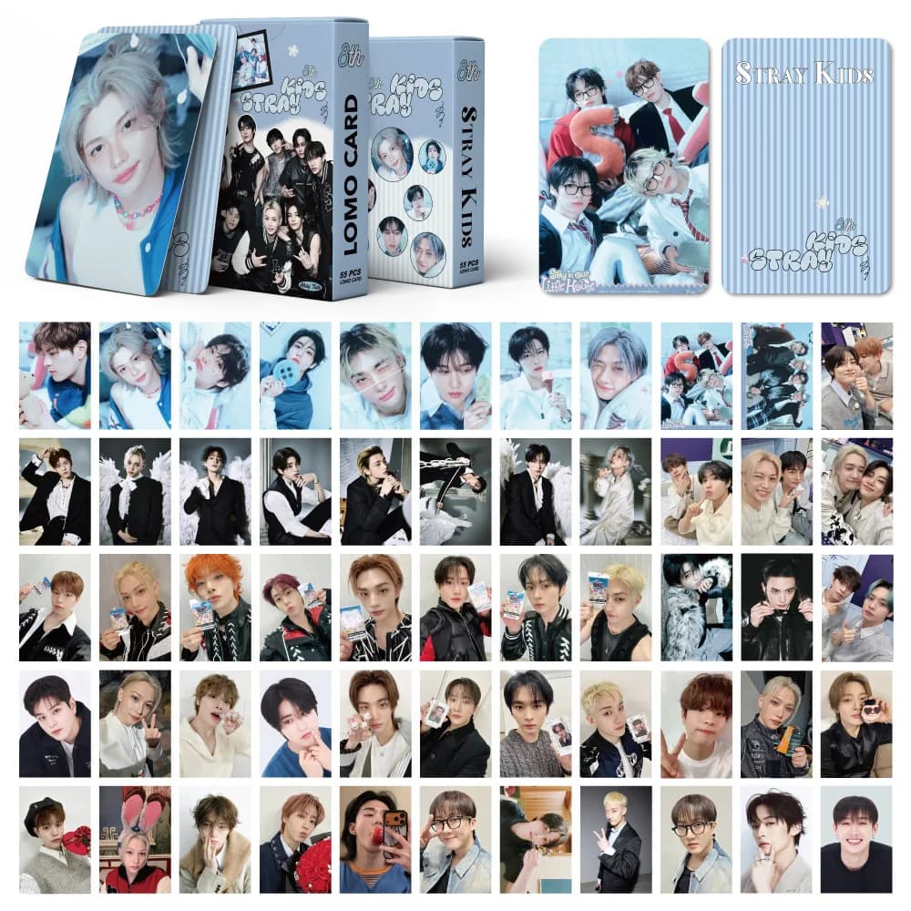 55 Pezzi di Cartoline Lomo della Nuova Serie SKZOO Stray Kids 6TH FANMEETING, Regali per Fan di Felix e HyunJin